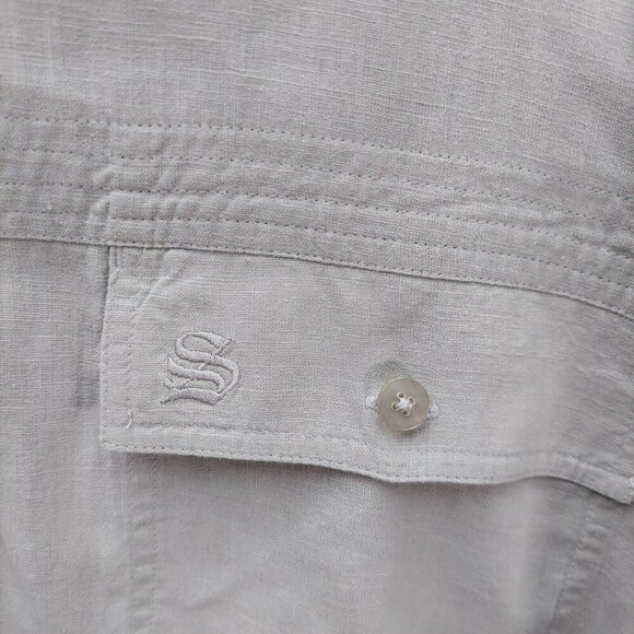 Southpole Shirt Mens Extra Large Long Sleeve Button Up Gray Logo Peral Buttons - Picture 5 of 6